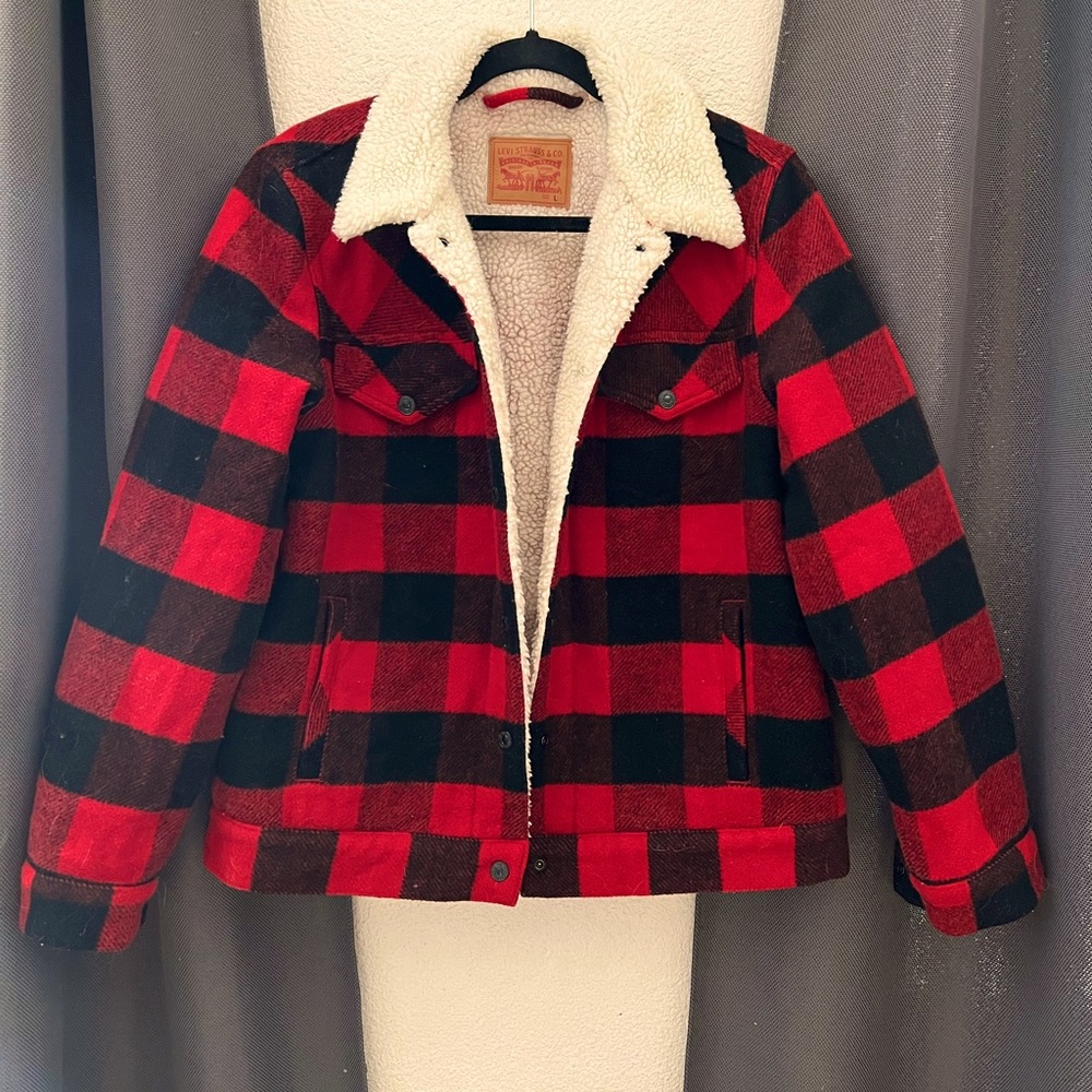 Vintage Levi’s Plaid Sherpa Coat